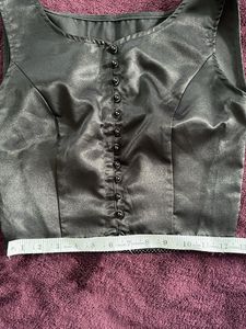 Satin Blouse with Button Detail