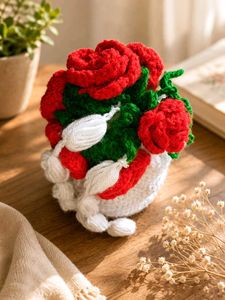 Handmade Crochet Flower Vase