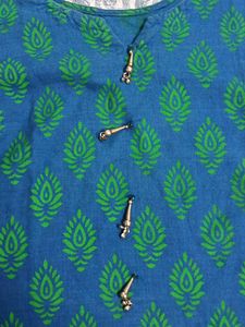 Blue &amp; Green Block Print Kurta