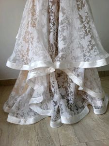 Elegant White Lace Lehenga Skirt