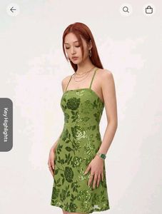Sparkling Floral Print Mini Dress