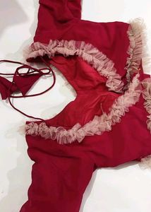 Stunning Red Ruffle Blouse