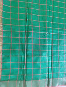 Green Checkered Saree