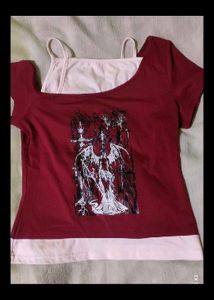 Savana Grunge Y2k Graphic Print Layered Top