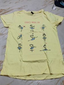 12-14 year Cute Yellow 'Dance Mode On' Tee