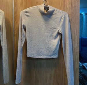 Sparkly Long Sleeve Crop Top