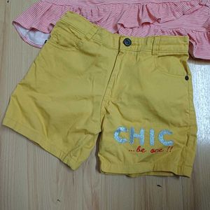 Chic Girl Kids Outfit - Peplum Top &amp; Shorts