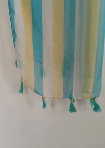 Striped Scarf with Tassels