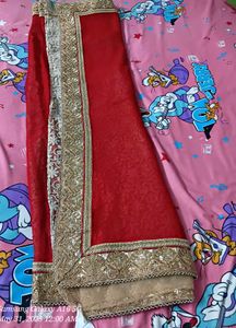 Red &amp; Gold Like Embellished Sari