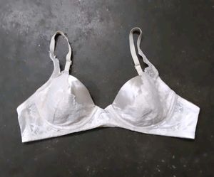 White Lace Trim Bra
