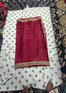 Elegant Maroon Saree with Embellished Border