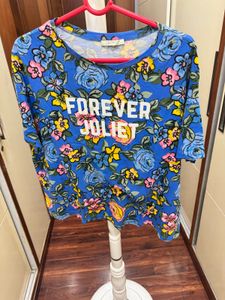 Zara Floral "Forever Juliet" T-Shirt