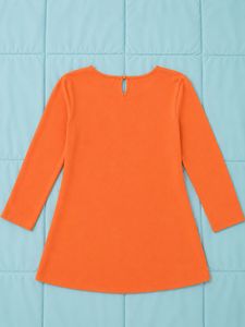 Chic Orange Ruffled Tunic Top