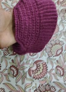Handmade Purple Crochet Visor Hat