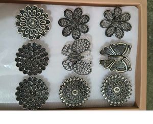 Oxidised Silver Floral & Butterfly Ring Collection