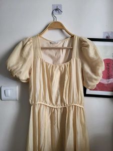 Vintage Inspired Puff Sleeve Square Neck Dress