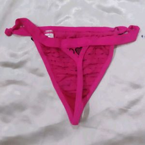 Black Thong Panty with Pink