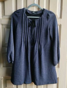 Navy Blue A-line Dress for Women