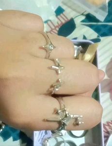 Sparkling Star Rhinestone Ring Set