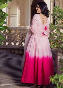 Beautiful Pink Anarkali Kurta Set with Dupatta