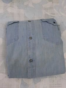 Men's Light Wash Denim Shirt