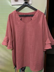 Stylish Ruffle Sleeve V-Neck Top