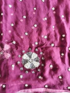 brand new Beautiful Embroidered chiffon Saree