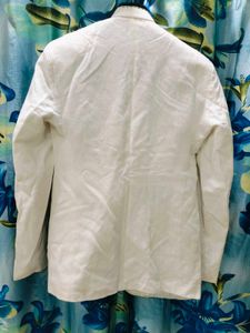 White Nehru Jacket with Black Trim