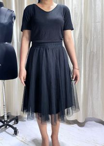 Elegant Black Tulle Skirt