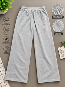Gray Wide Leg Sweatpants