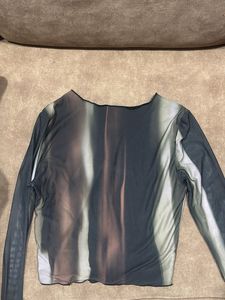 Mesh Tie-Dye Long Sleeve Top