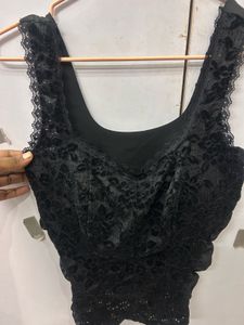 black lace bralet top