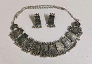 Oxidised Silver Necklace and Earring Set