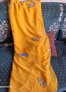 Elegant Yellow gottapatti Saree