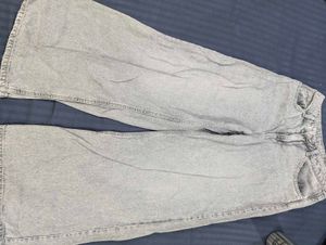 H&amp;M Wide Leg Grey Denim Jeans