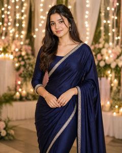Elegant Teal Velvet Saree