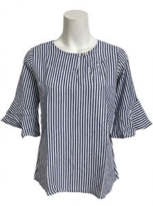 Chic Striped Bell Sleeve Top