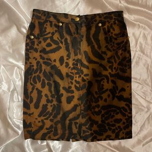 1992 Gianni Versace Leopard Print Skirt