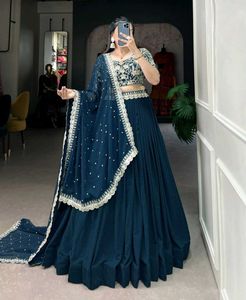 Elegant Yellow Embroidered Lehenga Choli