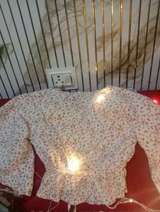 Floral Print Peplum Blouse