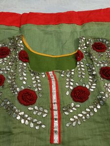 Green Embroidered Kurti