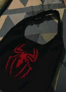 Handmade Spider-Man Crochet Sling Bag