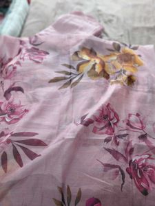 Beautiful Pink Kurta Set with Floral Dupatta