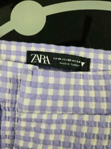 Zara Gingham checkered Cropped bootcut pant