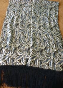 Partywear Dupatta ,double Sided Wearable With Grey And Black Colour