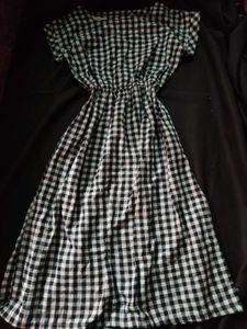 Gingham Check Midi Dress