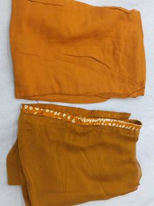 Elegant Orange Bandhani Gown