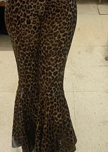 animal printed girl flared pants