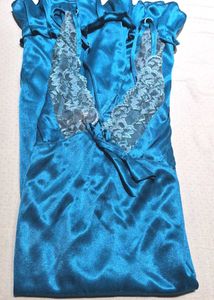 Teal Satin Lingerie Set