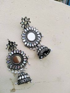 Silver Jhumka Earrings